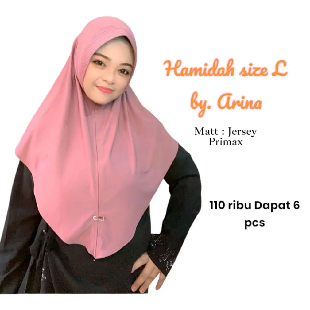 (isi 6 pcs)SPORT MINANG size. L BY ARINA HAMIDAH JERSEY Jilbab Muslim Kerudung Instan Sporty Nyaman