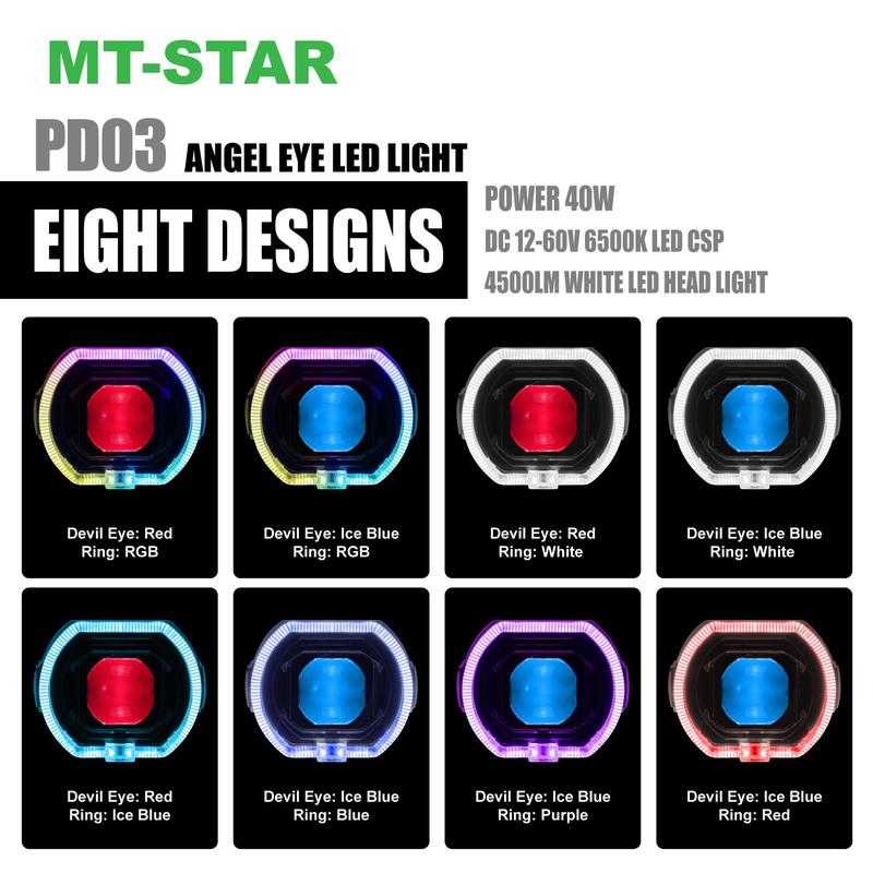 【MT-STAR BEST SALES】Projie Biled PD03 Matrix X1 Terbaru High Low Putih Body Black Plus Kipas Premium Lampu Warna Merah Kuning 3