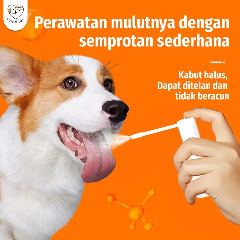Cassiel Pet Penghilang Bau Mulut Air Liur Radang Tenggorokan Sakit Gigi Pembersih Kerak KucingAnjing 3