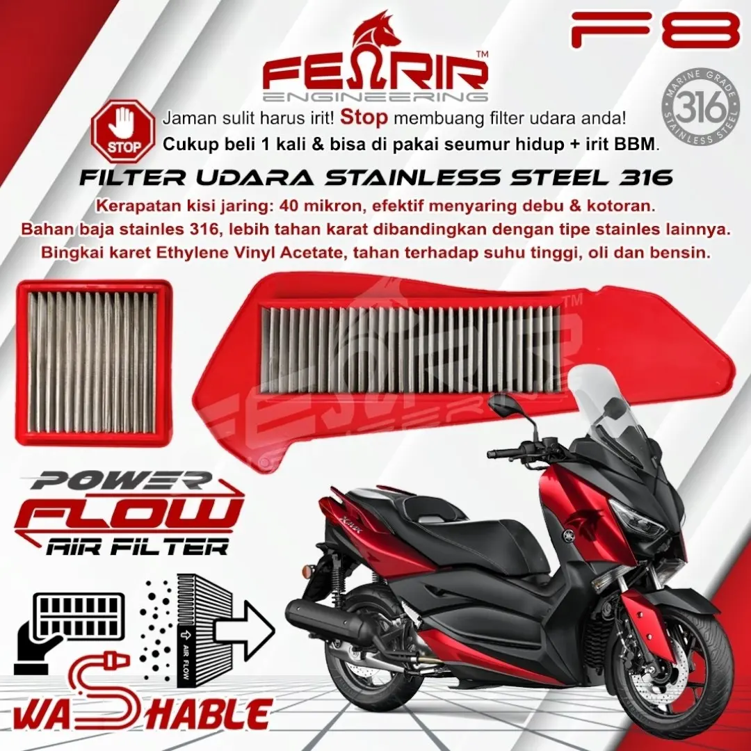 Filter Udara FENRIR Original 1 set CVT Yamaha XMAX 250 NEW OLD