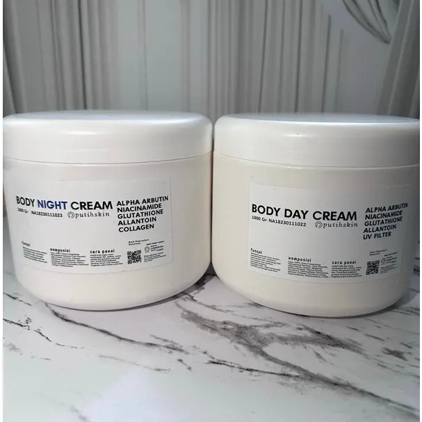 Body Lotion Putihskin by Nolabs Day & Night 1000 G Super Whitening BPOM Mencerahkan Memutihkan Tubuh Kaki Alpha Arbutin UV Filter SPF 50 2