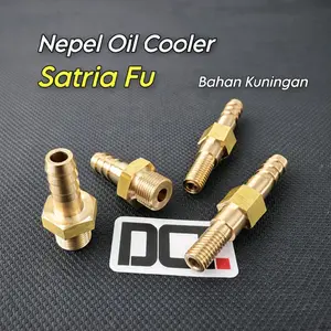 Nepel Oil Cooler Satria Fu Crankcase Head Nepel Oc Kuningan Padat