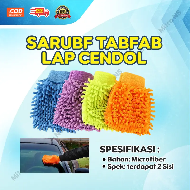 SARUNG TANGAN CENDOL MICROFIBER CENDOL Premium Isi 5 PCS Serbaguna Viral CUCI MOBIL MOTOR 4