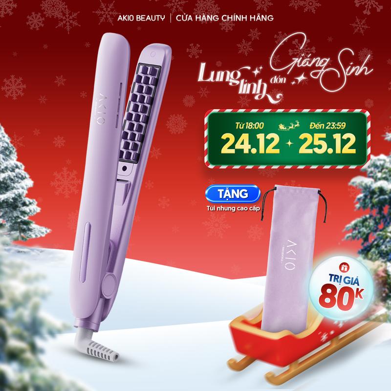  Máy uốn tóc dập xù AKIO bấm phồng chân tóc với 4 mức nhiệt lớp phủ X2 ceramic không gây hư tổn tóc 
