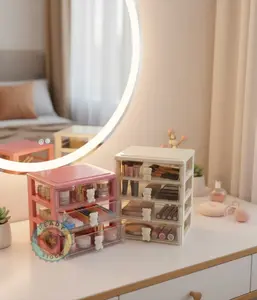 Rak Laci Kosmetik 3 Dan 4 Susun Kotak Make Up Dengan Keunggulan Produk