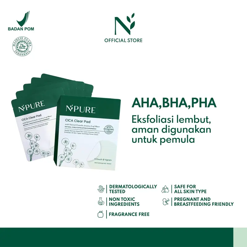 NPURE Cica Clear Pad Sachet | Pembersih Make Up 1