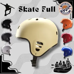 Helm Skate Full Sepeda Genio BMX / Arung Jeram / Out Bound / ATV / Flying Fox / Skate Board / Rafting - KHAKI DOFF / CREAM PRIA WANITA LAKI LAKI PEREMPUAN Outdoor Olahraga