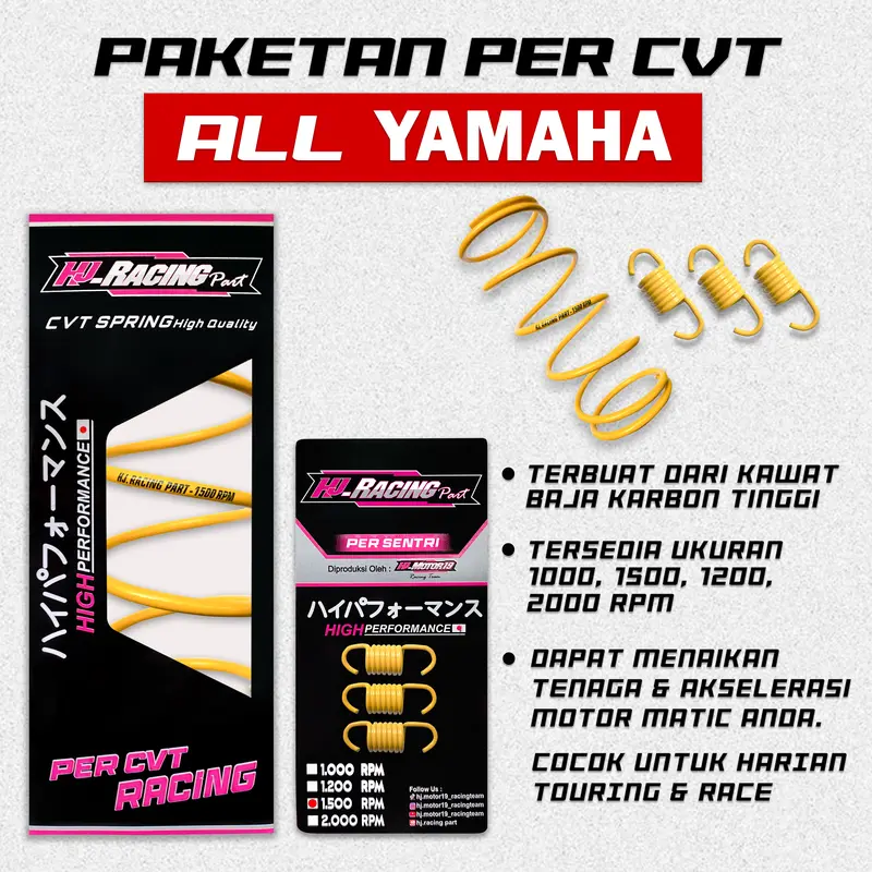 Paket Per CVT+Per Sentri 1000 RPM 1200 RPM 1500 2000 RPM (ALL MATIC YAMAHA) Motorcycle Karbon Racing 2