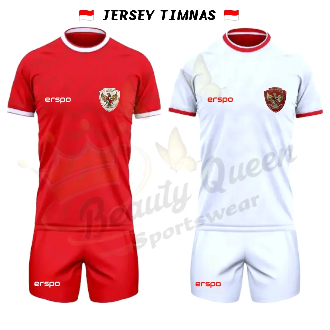 Jersey Timnas Indonesia Home Away 2024 Erspo Logo Garuda Sport Pakaian Olahraga Uniseks