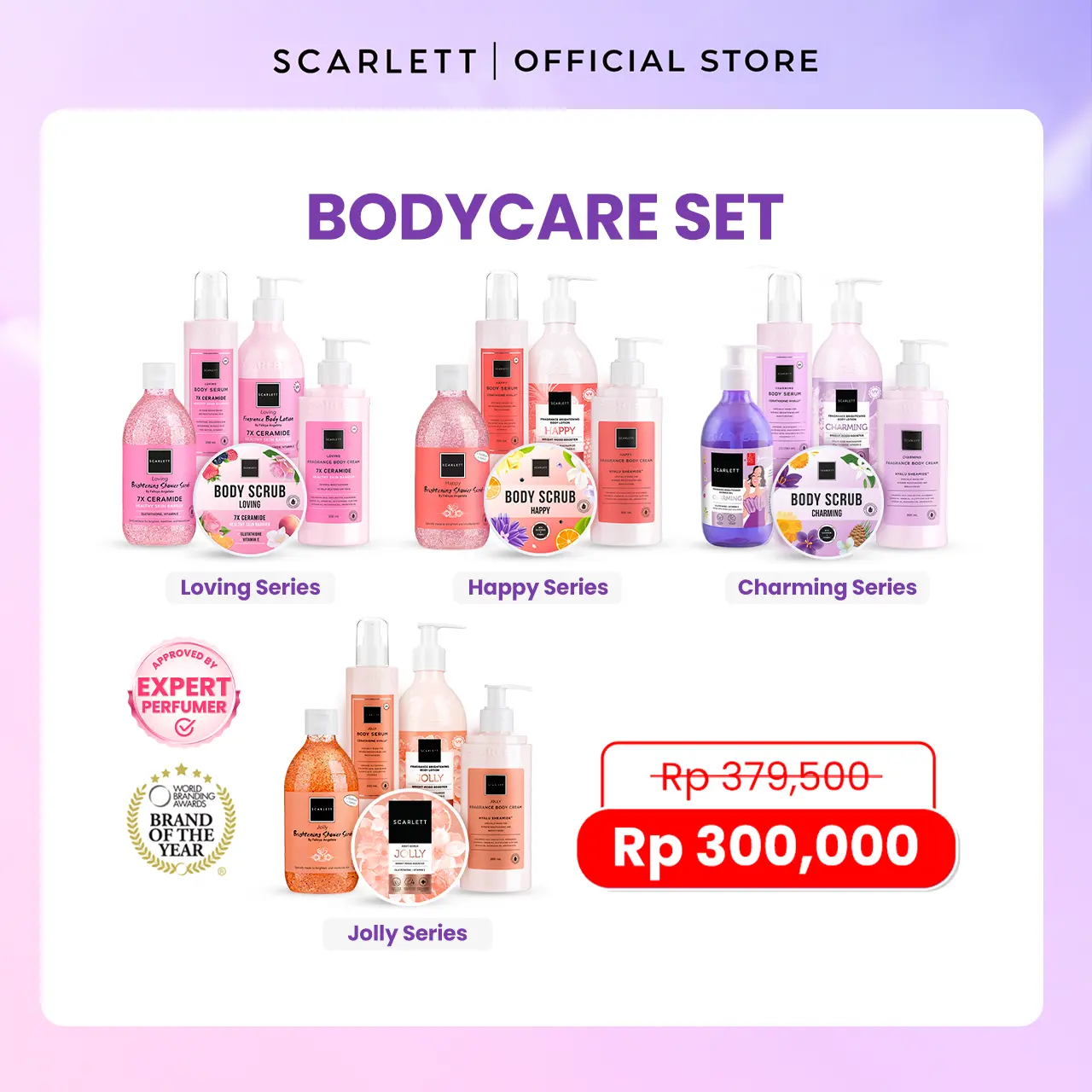 Scarlett Whitening Bundle Body Care Series ( Jolly Series | Charming Series | Loving Series | Happy Series ) Perawatan Tubuh