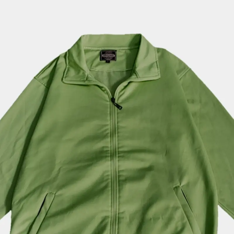 Jaket Tracktop Polos / Tracktop Jaket Polos Hijau Army Casual Pria/Wanita 1