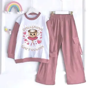 NUUR FS - Setelan anak perempuan cargo ballerina capuccina crinkle terbaru trendy viral kids