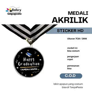 medali akrilik sekolah costum - mendali kelulusan wisuda