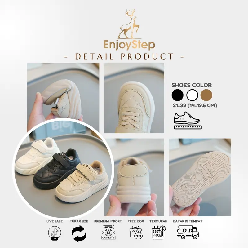 Enjoystep - Sepatu Anak Perempuan Sneakers Anak Import Premium Quality S206 Fashion 5