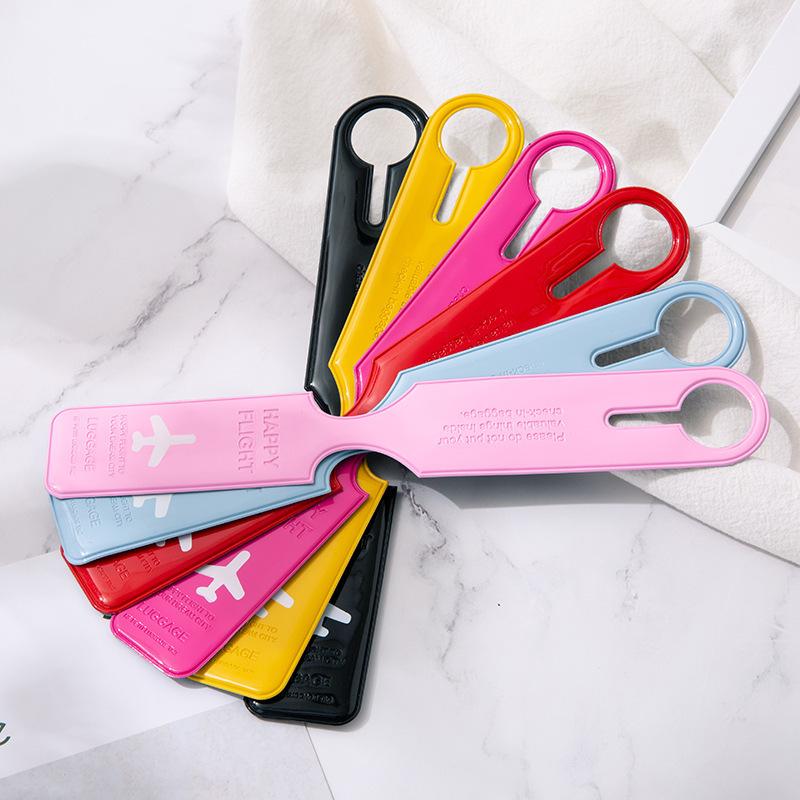1/2pcs PVC Strip Luggage Tag Boarding Pass Portable Checked Pendant Luggage Case Anti-loss Tag Identification Tag Travel Accessory 3