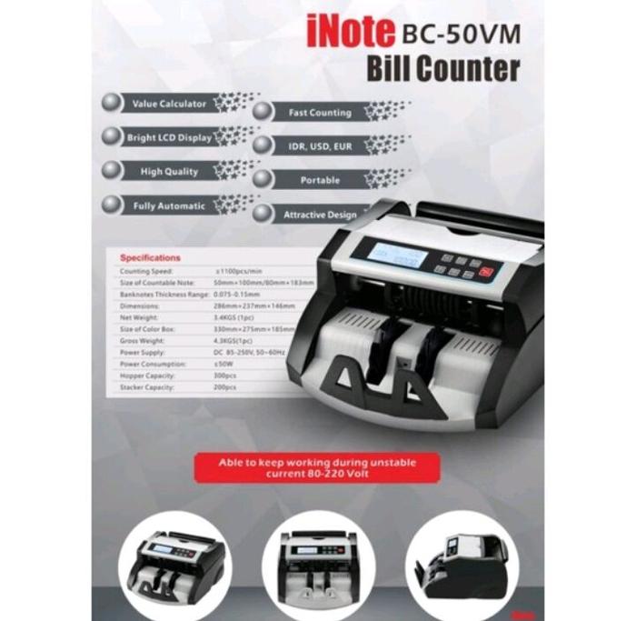 Jual iNote BC-50VM Bill Counter / Mesin hitung uang Inote BC 50 ...