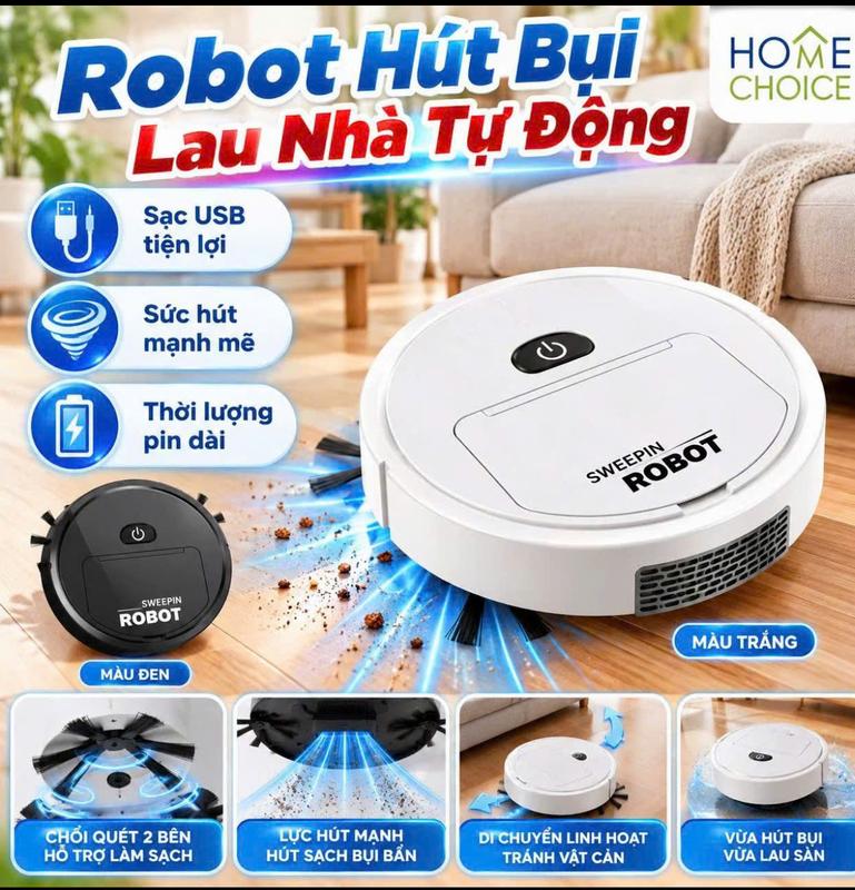Robot hút bụi lau sàn nhà thông minh 3 trong 1 tiện dụng cho gia đình kèm phụ kiện K235