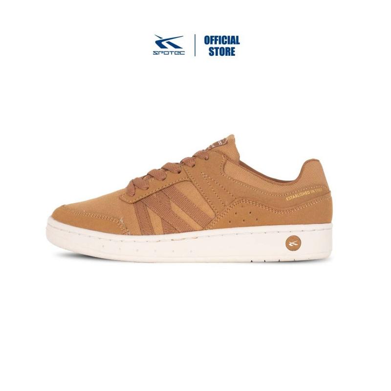 Spotec Sneakers Tetra Sepatu Sneakers Pria Wanita - Coklat Tua Putih 0