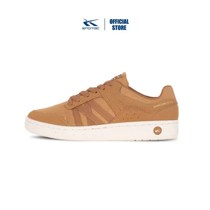 Spotec Sneakers Tetra Sepatu Sneakers Pria Wanita - Coklat Tua Putih 0