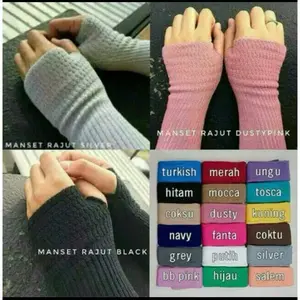 MANSET TANGAN RAJUT JEMPOL/HANDSOCK TANGAN JEMPOL RAJUT MUSLIMAH/HANDSOCK SARUNG TANGAN JEMPOL RAJUT