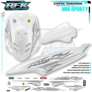 RFK Sticker Shop Striping Transparan Mio Sporty & Mio Smile Bahan Bening Premium Quality Sticker Motif API Code JJ Tinta UV Awet 1-3 Tahun