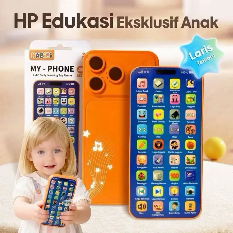 [FS] HP Edukasi - My Phone Anak Bunyi Nada Dering Bisa Cas Edukasi Eksklusif Anak Mainan Belajar Interaktif