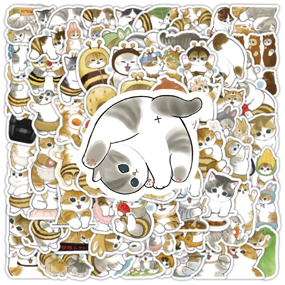 100Pcs/Set Mofusand Stickers DIY Fashion for Journals Cellphone Water Cup Waterproof Cute Cat Cartoon Anime Stickers