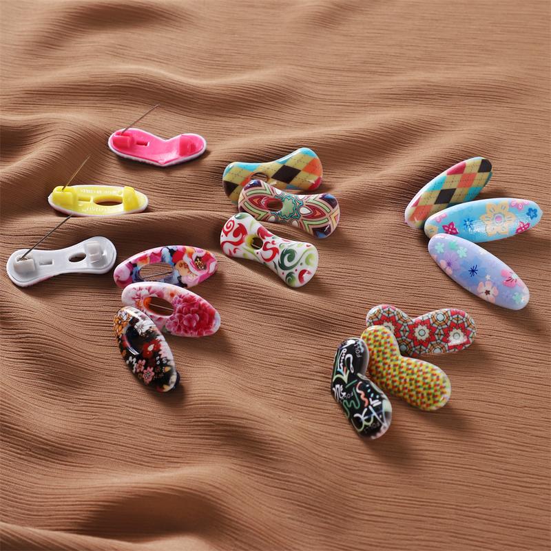 Product Introduction of 3pcs/Set Fashion Printed Bandana Needle Heart Oval Pin Scarf Fixed Buckle Anti Shedding Safety Pin Gift for Girlfriend Love Bow Safety Hijab Pins Accessories 12