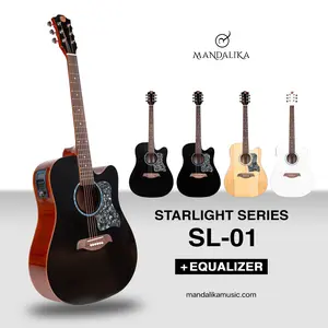 MANDALIKA Gitar Akustik Elektrik Starlight Series SL-01 Tuner LC Steel String Tanam Besi