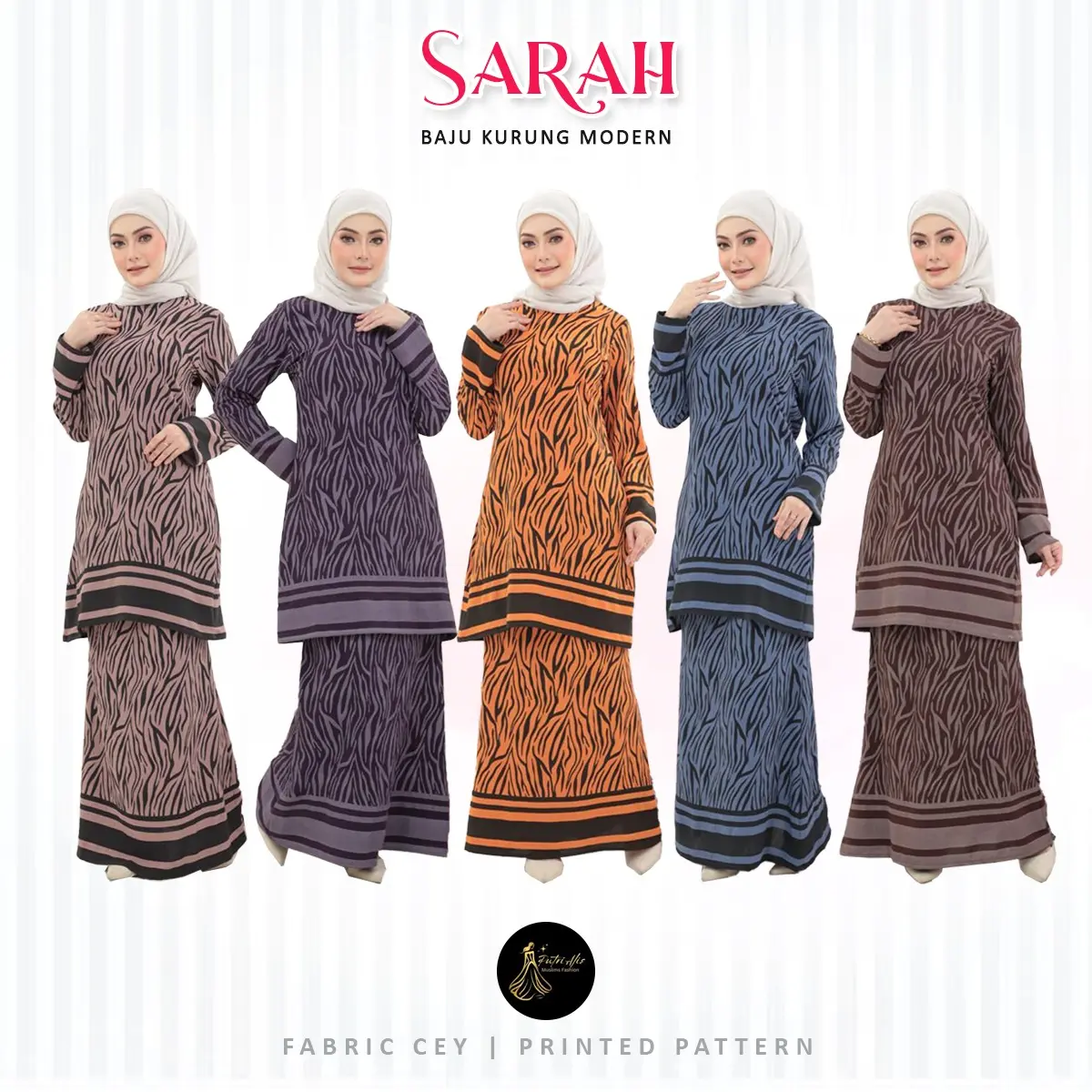 BAJU KURANG MODERN BY SARAH PRINTED DESIGN IRONLESS NEW LAUNCHED 2025