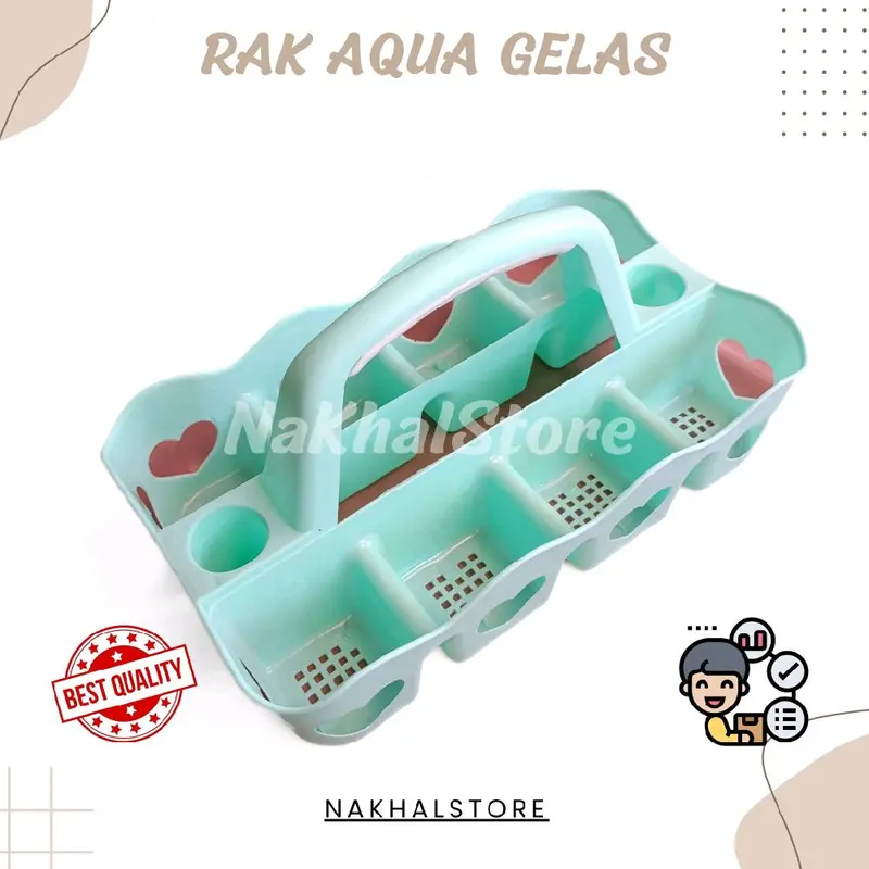 Rak Aqua Gelas Rak Aqua 8 slot Rak Aqua Plastik Tempat Aqua Gelas Tempat Penyimpanan Aqua Gelas 0
