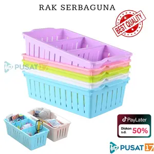 PUSAT17 RAK PLASTIK SERBAGUNA PARTISI SEKAT / RAK MULTIFUNGSI RAK BUMBU DAPUR KOSMETIK / RAK KAMAR MANDI /