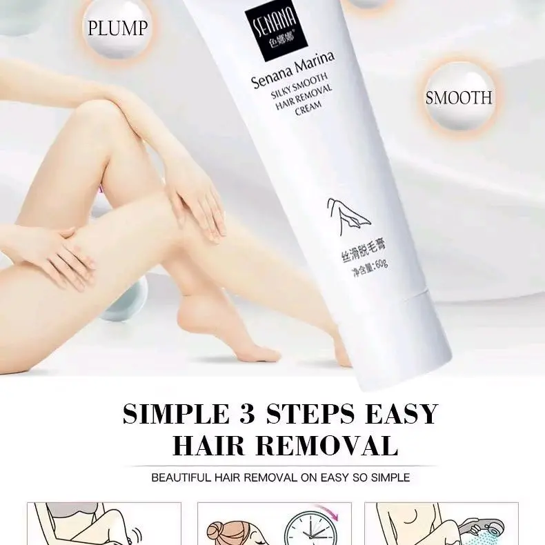 LS [ FREE SPATULA ] SENANA MARINA Cream Perontok Bulu Ketiak Krim Penhilang Bulu Hair Removal Wax Waxing 7