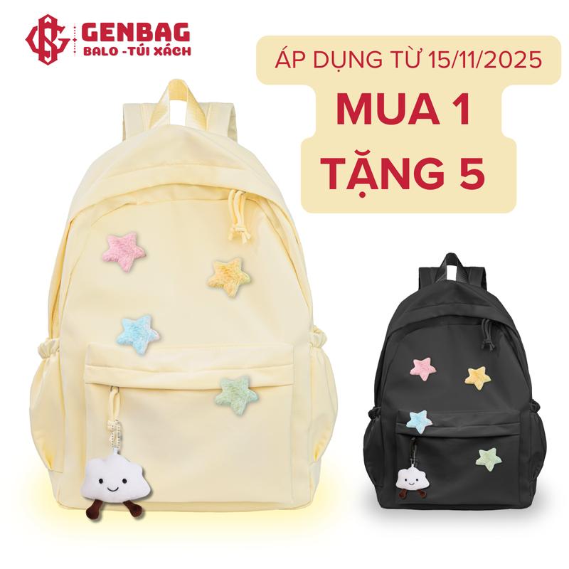 Balo sao vàng GENBAG balo thời trang nữ đi học đi chơi vải dù trượt nước vừa laptop 14,5 inch BL05