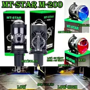 MT-STAR LAMPU PROJECTOR H4 MINI LED M200 MTSTAR BLUELENS MOBIL MOTOR HEADLIGHT SUPER TERANG 45 WATT ORII