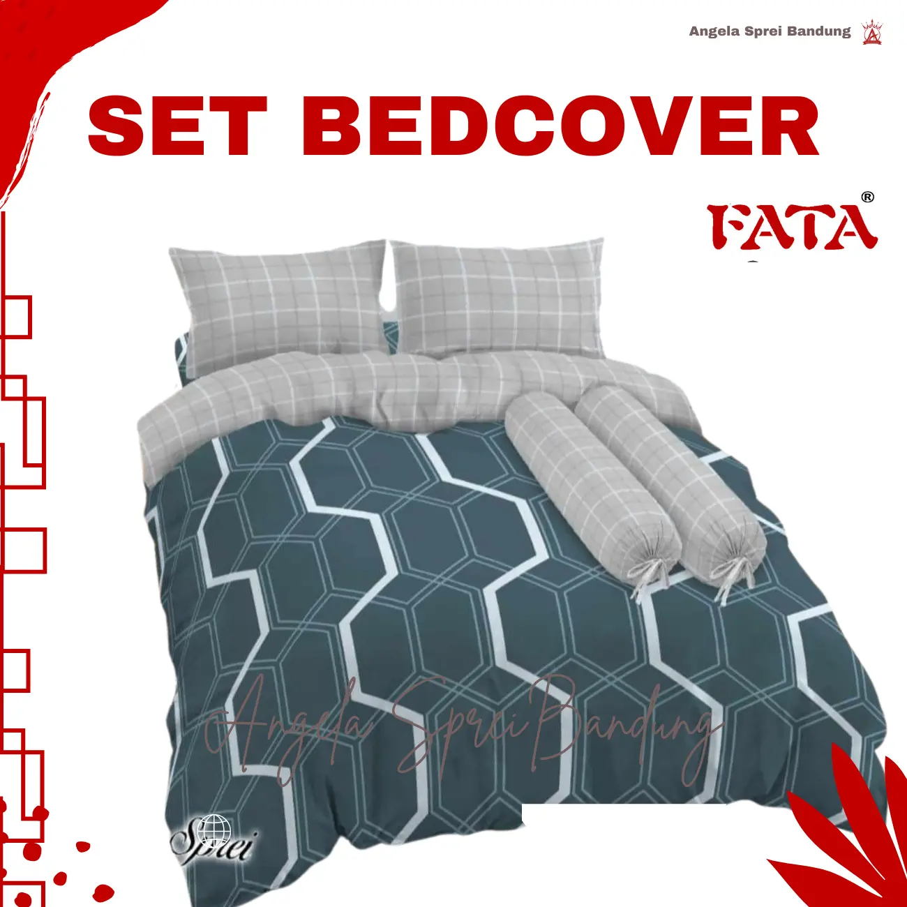 Fata New Motif Bedcover Set Sprei Ukuran King Queen Untuk Tempat Tidur Lebih Elegan
