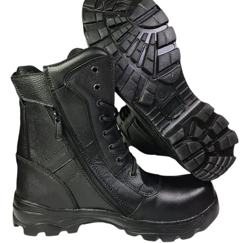 Sepatu Safety Boots PDL Pria Ujung Besi Sefty Shoes Model Krisbow Jogger Asli Kulit Hitam Spatu kerja Lapangan 0