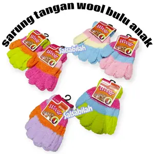 (3 Pasang) Sarung tangan anak perempuan 3-10 tahun