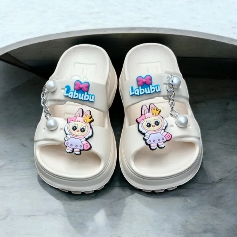 Sandal Selop Anak Perempuan Labubu Rantai Terbaru - Sepatu Anti Slip 2424 Rantai Kaki Fashion 2