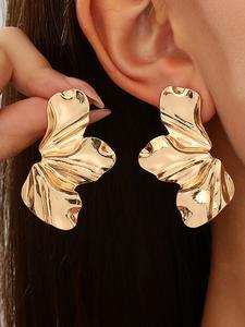 Aretes de flores vintage, diseño exagerado de pétalos, estilo simple para mujer, uso diario, accesorio de joyería versátil