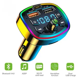 Pemancar MP3 Mobil, Kit Handsfree Bluetooth FM Pemutar Musik 5V 3,1 A USB Ganda Pengisi Daya Handsfree Pemancar FM, Pemutar MP3, USB Ganda, Aux, Kit Mobil Bluetooth car