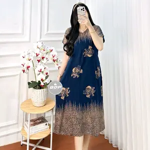 DASTER NATASYA KEKINIAN VIRAL BUSUI BUMIL RAYON ADEM Cantik Ibu Menyusui Nyaman Wanita Dress baju tidur dan baju santai motif wanita hamil ibu kehamilan resleting Depan baju tidur baju santai kimono