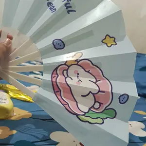 Kipas Tangan Lipat-Kipas Karakter Kartun 24x43.5cm & Kipas Cina Lucu,untuk Souvenir Musim Panas C105