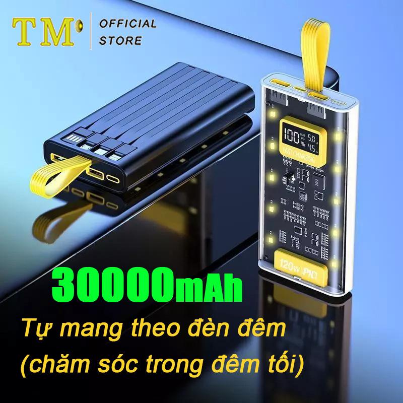 【Giới thiệu 30000mAh Sạc Dự Phòng Trong Suốt 120W Dung Lượng 20000mAh 30000mAh Tích Hợp 4 Cổng Sạc Nhanh 22,5W Phù Hợp Mọi Loại Máy