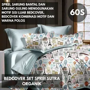 Bedcover Set Sprei Sutra Silk Organik Premium Lyocell Motif Anak Osaze 60S Size 160x200 King 180x200 Extra King 200x200 140x200 - 90x200 100x200 120x200  Sprei Halus Dingin Custom TPA04
