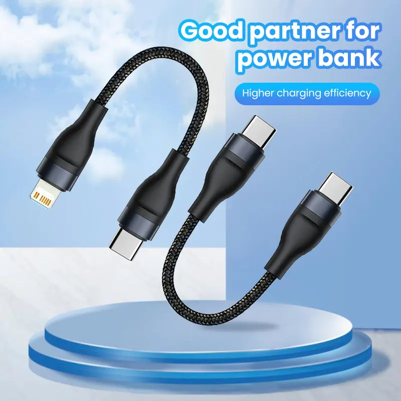 0.25M Type C Usb Ios Cable Fast Charging Data Cord Short Portable Mini Cable Charge for Power Bank Mobilephone Wire usb c cable Connector Cellphone Smartphone Charger Electronic