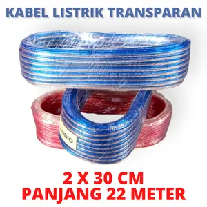 KABEL LISTRIK TRANSPARAN 2x30 KABEL AUDIO KABEL LISTRIK ROLL SERABUT kabel  bulat