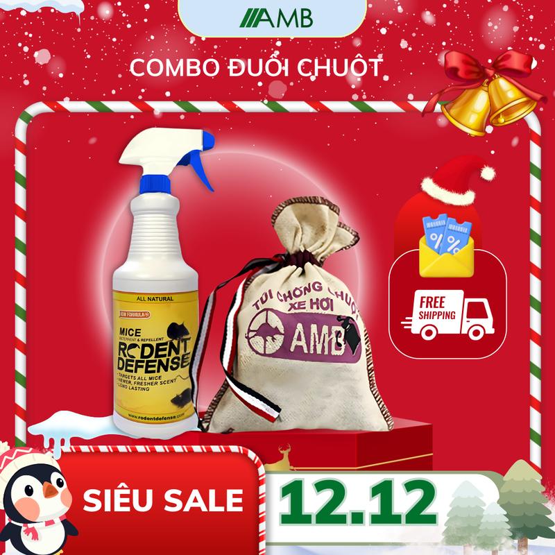  Bộ chống chuột vào xe ô tô AMB đuổi chuột vào ô tô hiệu combo túi đuổi chuột và bình xịt chuột AMB 