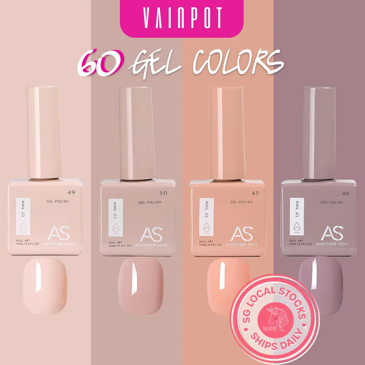 ANOTHERSEXY UV Gel Nail Polish - 60 Trending Colours [AS01 - AS60]