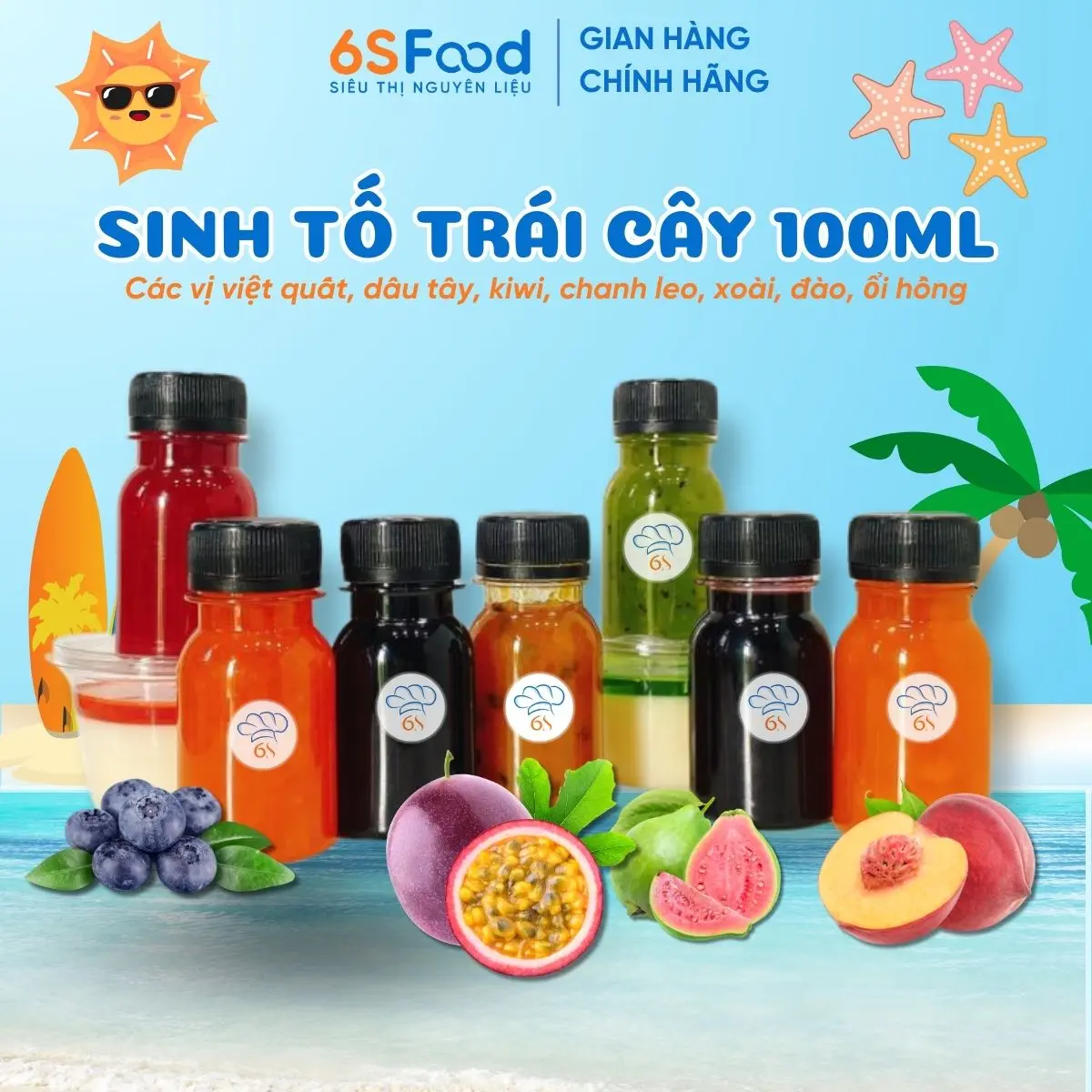 Sốt Trái Cây Đầy Đủ Các Hương Vị Dung Tích 100ml- Dùng Để Ăn Kèm Panna Cotta, Pha Chế Các Loại Nước Giải Khát 6SFOOD